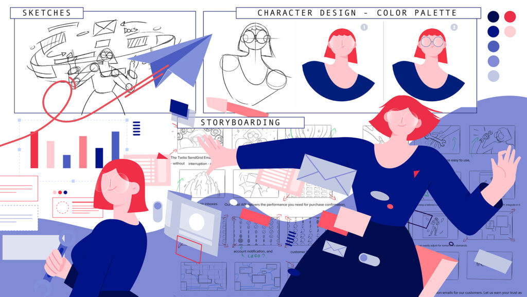 Storyboard creative process motion graphics explainer video wideview studio new york