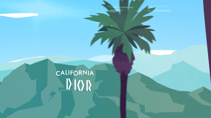 2D Animation Motion Design illustration Hollywood sign Dior illustration and animation